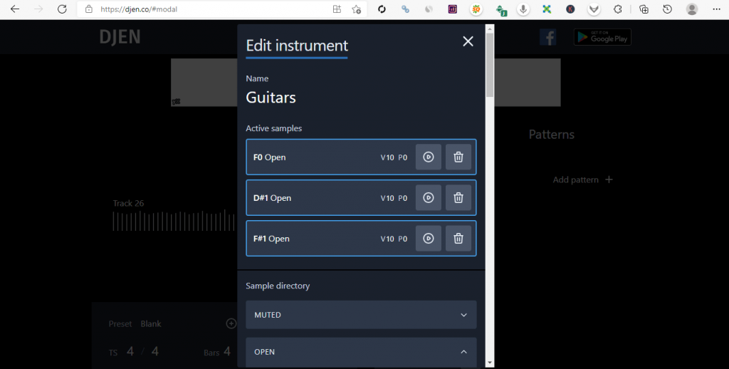 editing instruments on dje.co